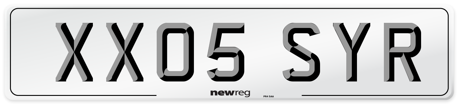 XX05 SYR Number Plate from New Reg